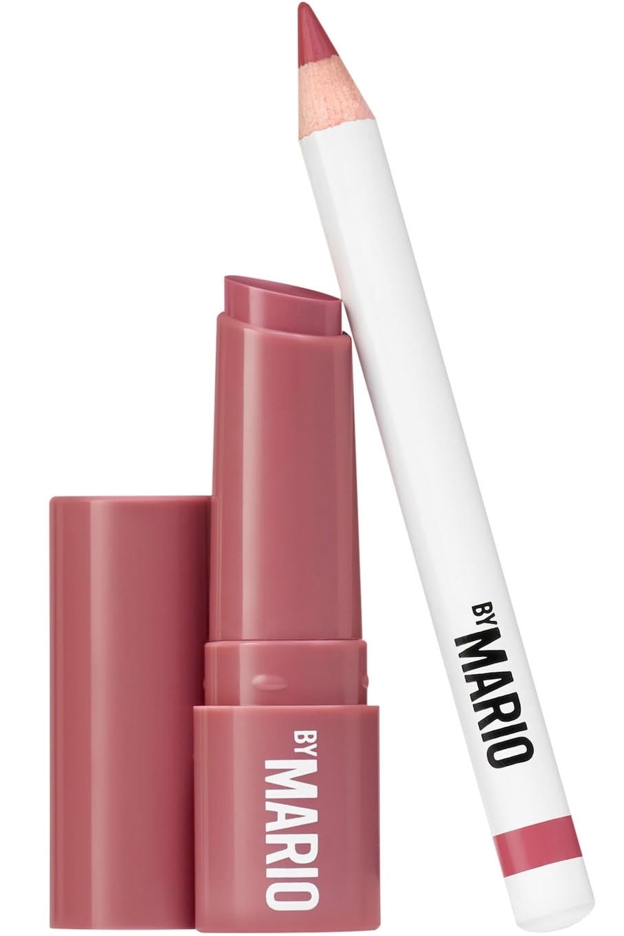 MAKEUP BY MARIO Rosewood Glow Lip Kit – Mini MoistureGlow Plumping Lip Serum & Ultra Suede Sculpting Lip Pencil, Rich Mauve – Hydrating Plumping Lip Duo, Travel Size
