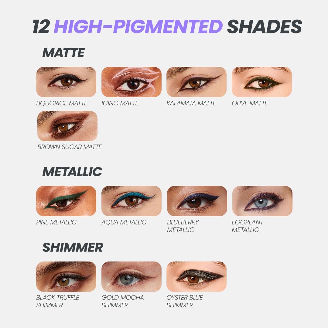 Wonderskin Eyeliner Pencil, 1440 Longwear Deep Black Eyeliner Pencil - Waterproof, Sharpenable & Smudge Proof (Liquorice)