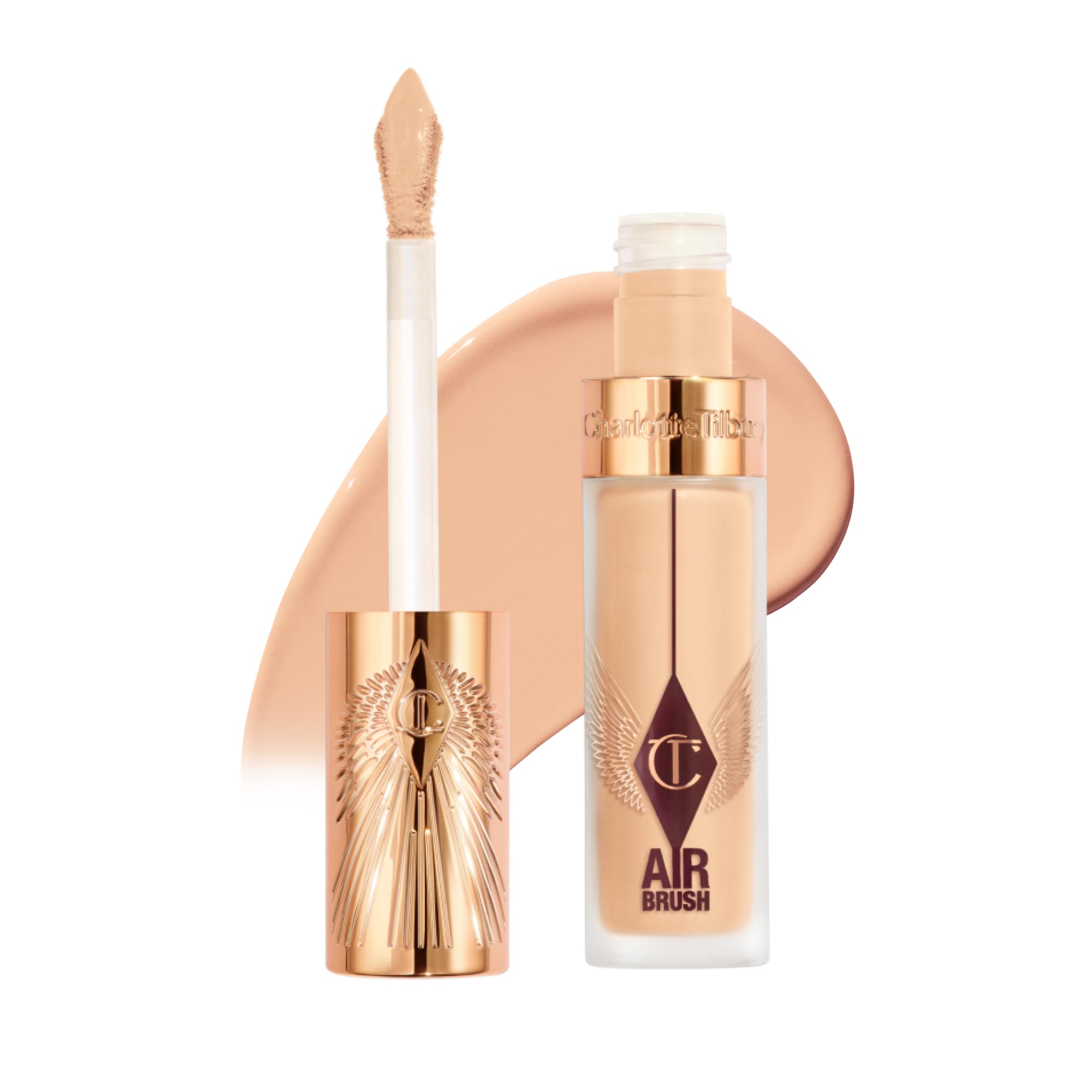 Charlotte Tilbury AIRbrush Flawless Blur Concealer - Longwear Concealer for Dark Circles, Blemishes, Redness & More - Hydrating, Crease-Proof & Full Coverage with a Natural Matte Finish