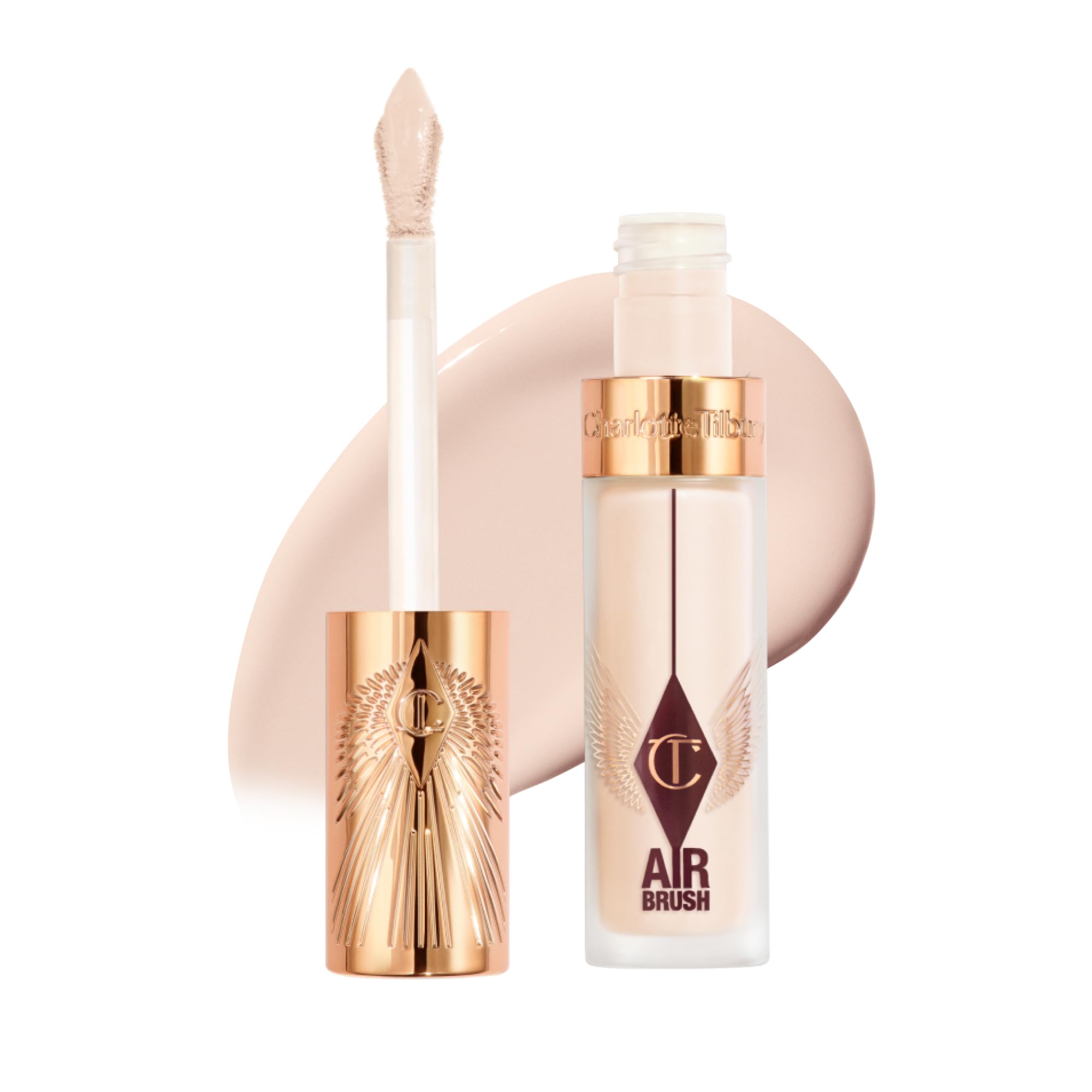 Charlotte Tilbury AIRbrush Flawless Blur Concealer - Longwear Concealer for Dark Circles, Blemishes, Redness & More - Hydrating, Crease-Proof & Full Coverage with a Natural Matte Finish