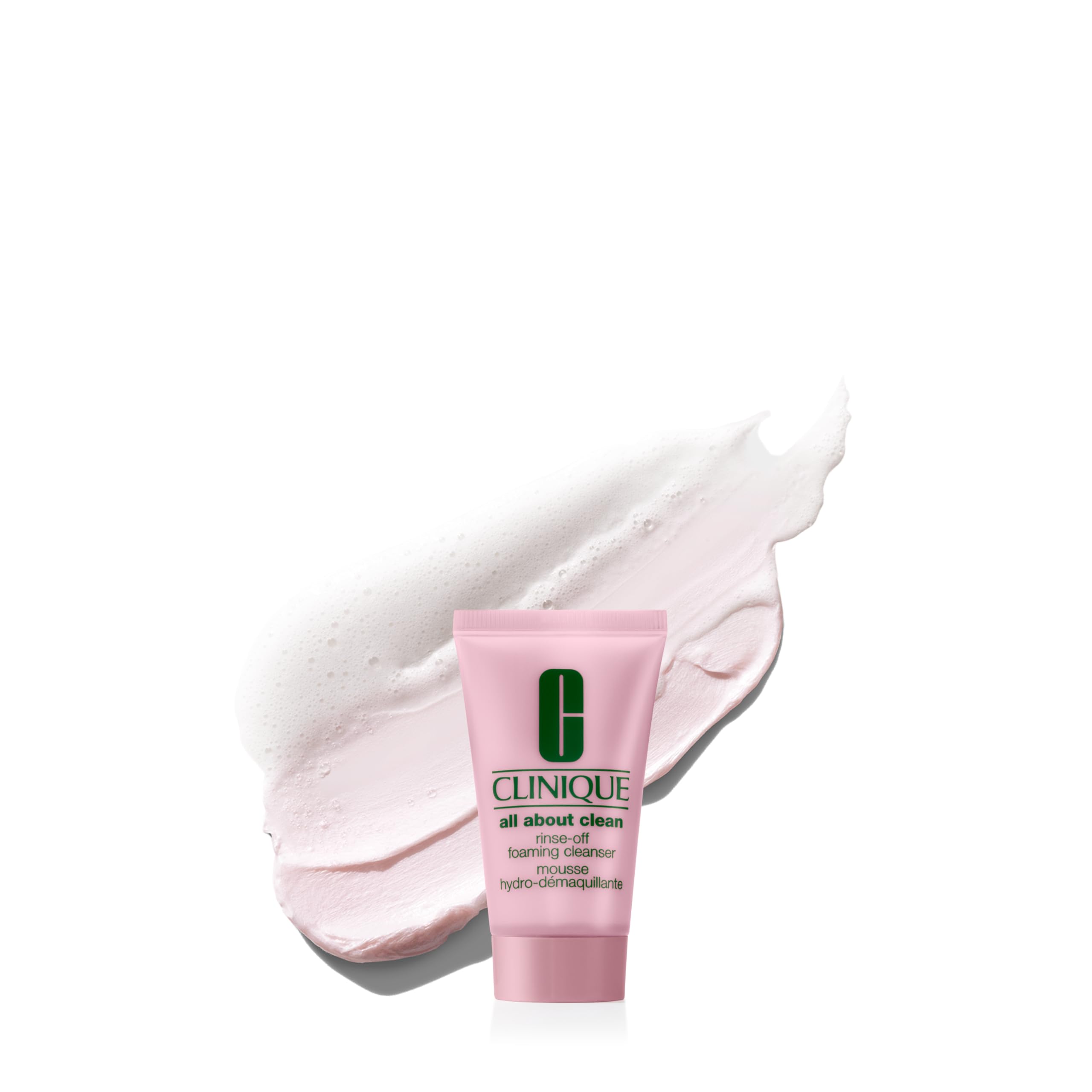 Clinique All About Clean Rinse-Off Foaming Face Wash | Face Cleanser With Hyaluronic Acid + Glycerin For Oily Skin Types | Dissolves Makeup + Sunscreen