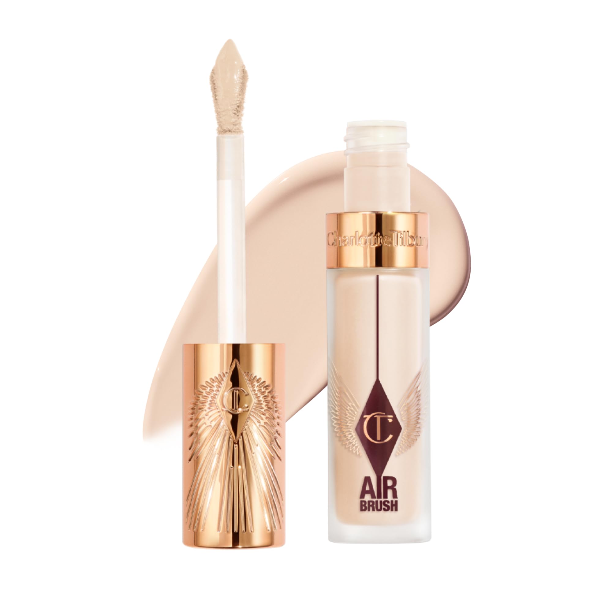 Charlotte Tilbury AIRbrush Flawless Blur Concealer - Longwear Concealer for Dark Circles, Blemishes, Redness & More - Hydrating, Crease-Proof & Full Coverage with a Natural Matte Finish