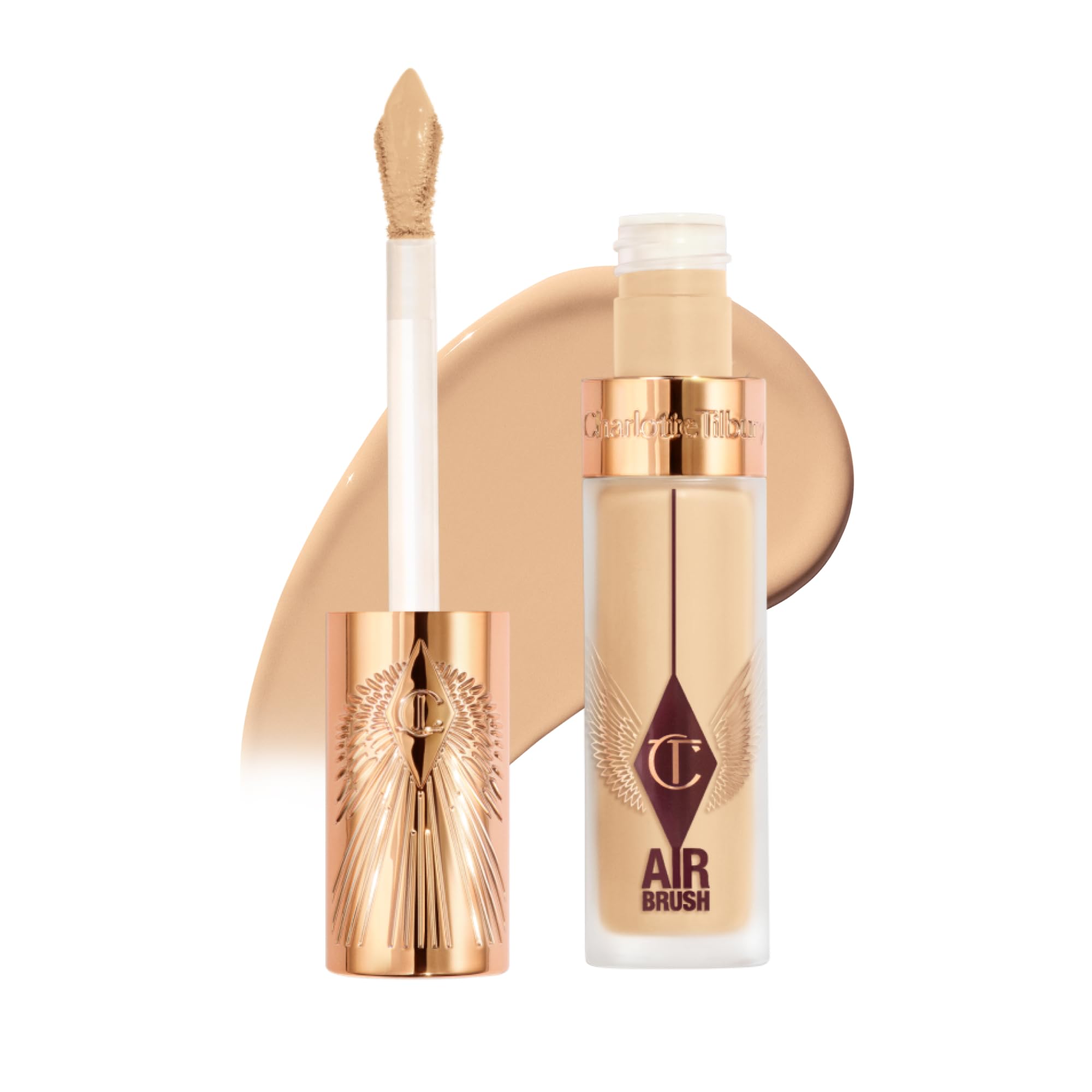 Charlotte Tilbury AIRbrush Flawless Blur Concealer - Longwear Concealer for Dark Circles, Blemishes, Redness & More - Hydrating, Crease-Proof & Full Coverage with a Natural Matte Finish