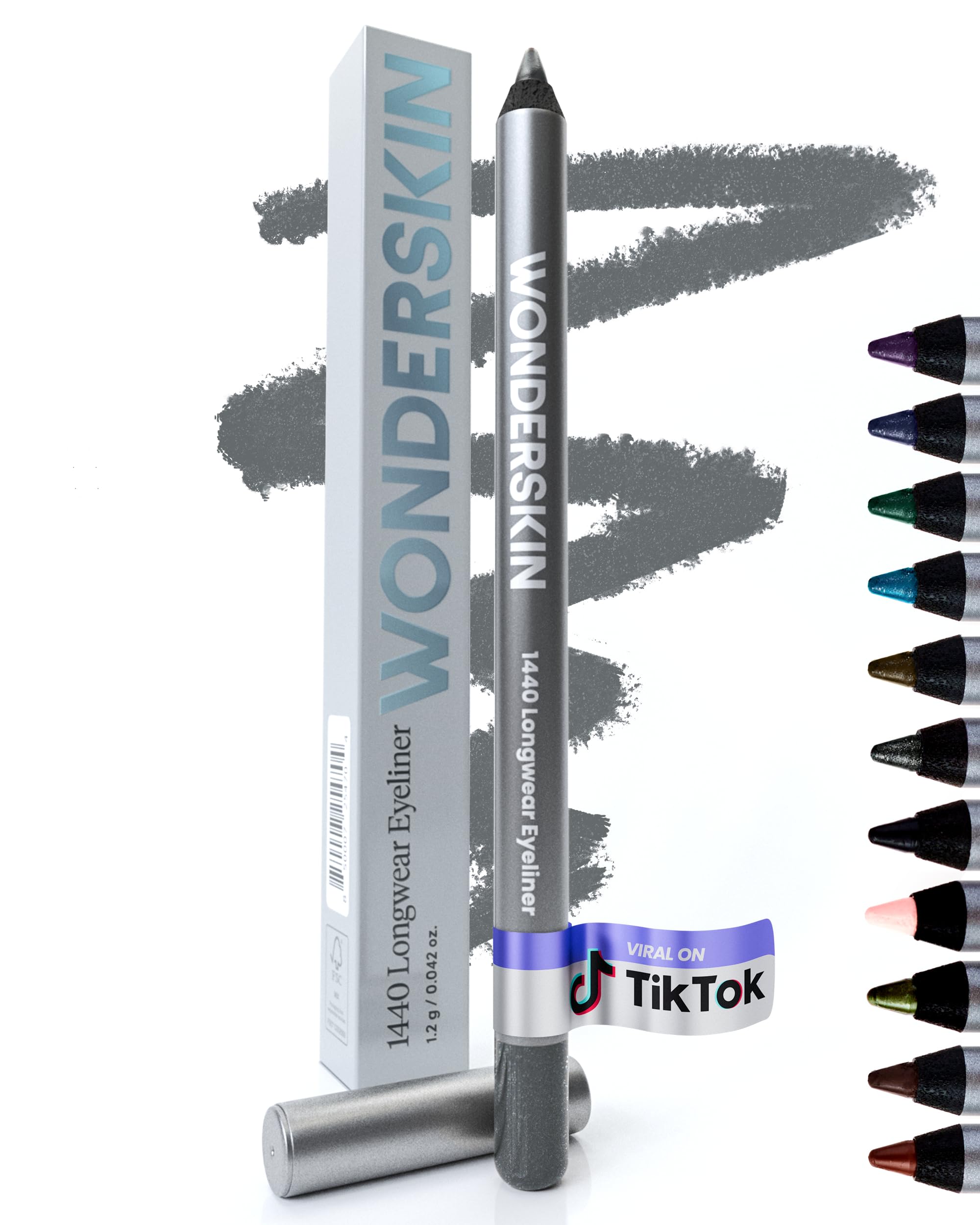 Wonderskin Eyeliner Pencil, 1440 Longwear Deep Black Eyeliner Pencil - Waterproof, Sharpenable & Smudge Proof (Liquorice)