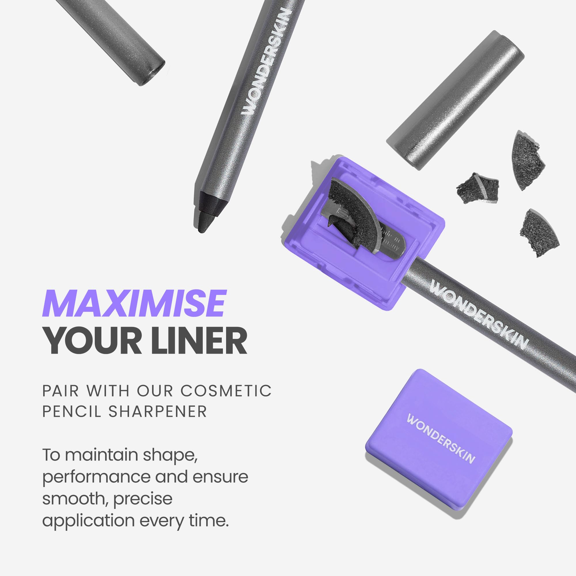 Wonderskin Eyeliner Pencil, 1440 Longwear Deep Black Eyeliner Pencil - Waterproof, Sharpenable & Smudge Proof (Liquorice)