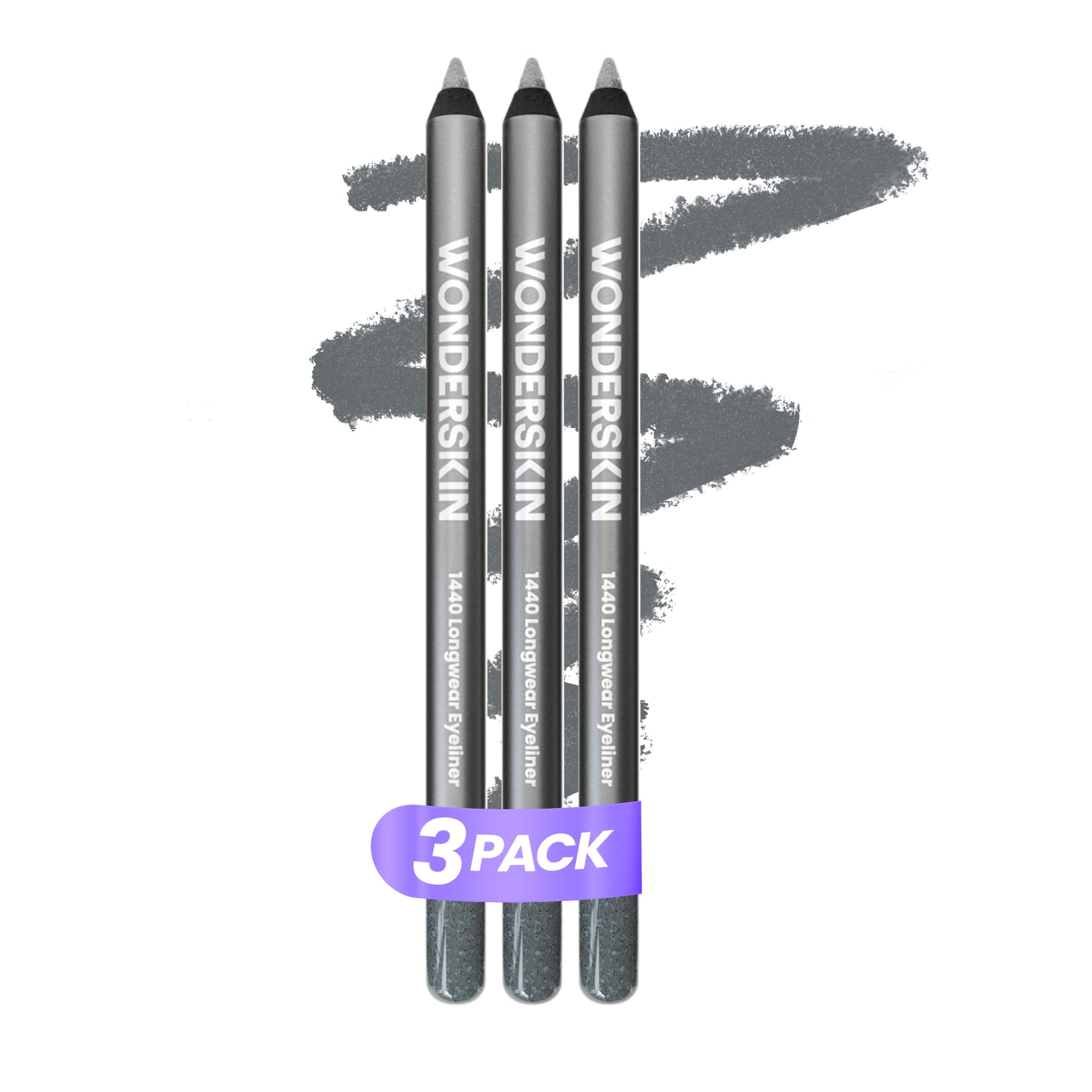 Wonderskin Eyeliner Pencil, 1440 Longwear Deep Black Eyeliner Pencil - Waterproof, Sharpenable & Smudge Proof (Liquorice)
