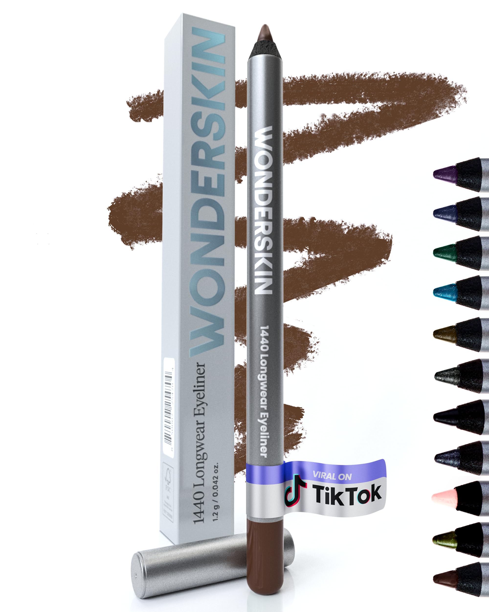 Wonderskin Eyeliner Pencil, 1440 Longwear Deep Black Eyeliner Pencil - Waterproof, Sharpenable & Smudge Proof (Liquorice)