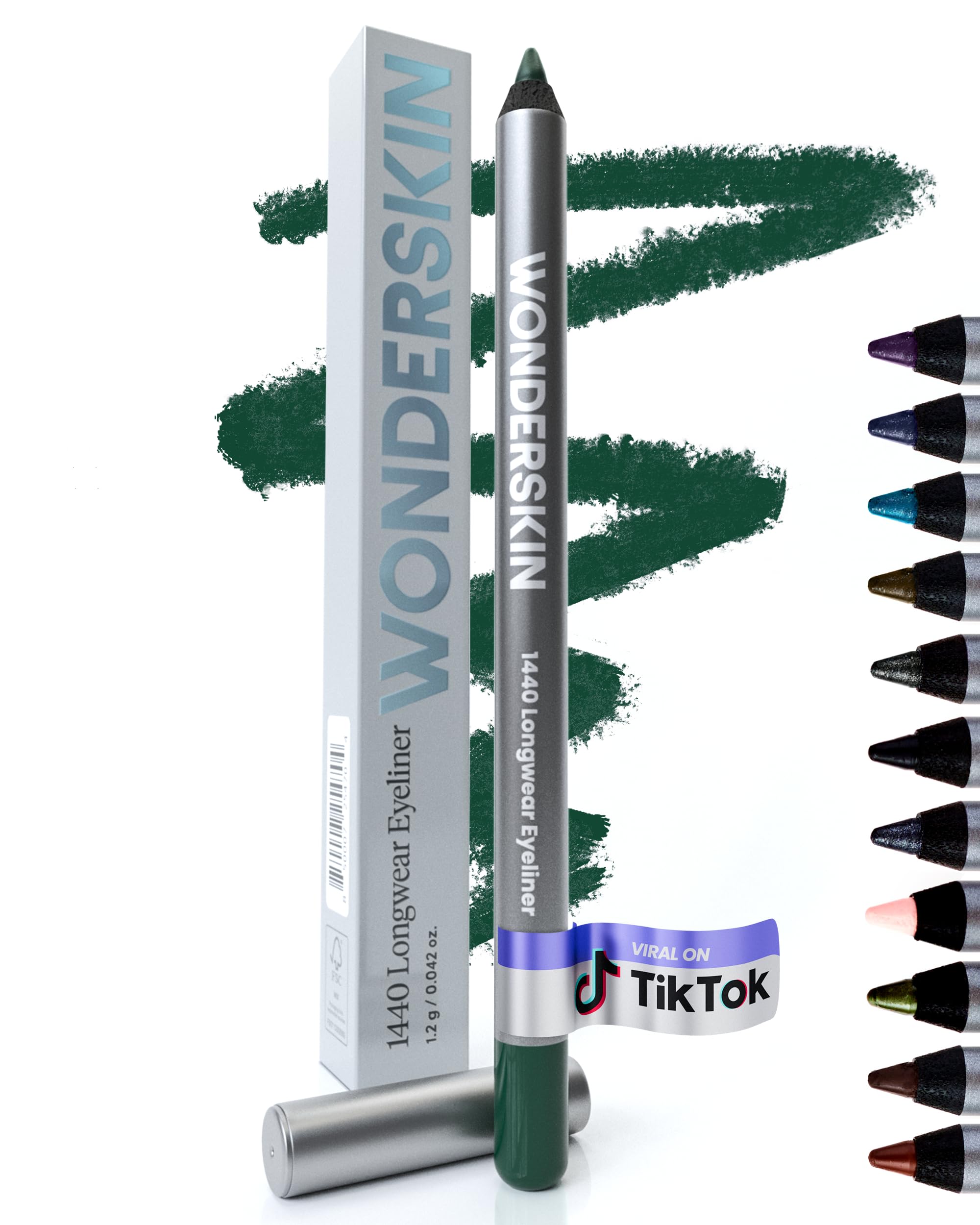 Wonderskin Eyeliner Pencil, 1440 Longwear Deep Black Eyeliner Pencil - Waterproof, Sharpenable & Smudge Proof (Liquorice)