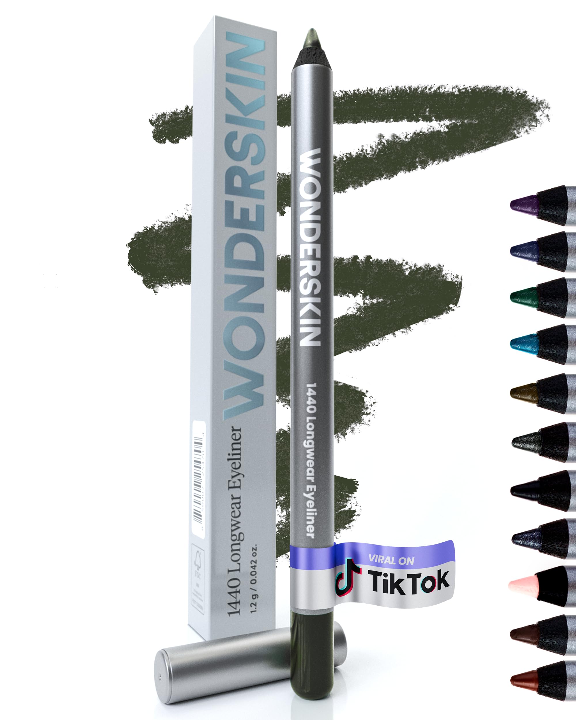 Wonderskin Eyeliner Pencil, 1440 Longwear Deep Black Eyeliner Pencil - Waterproof, Sharpenable & Smudge Proof (Liquorice)