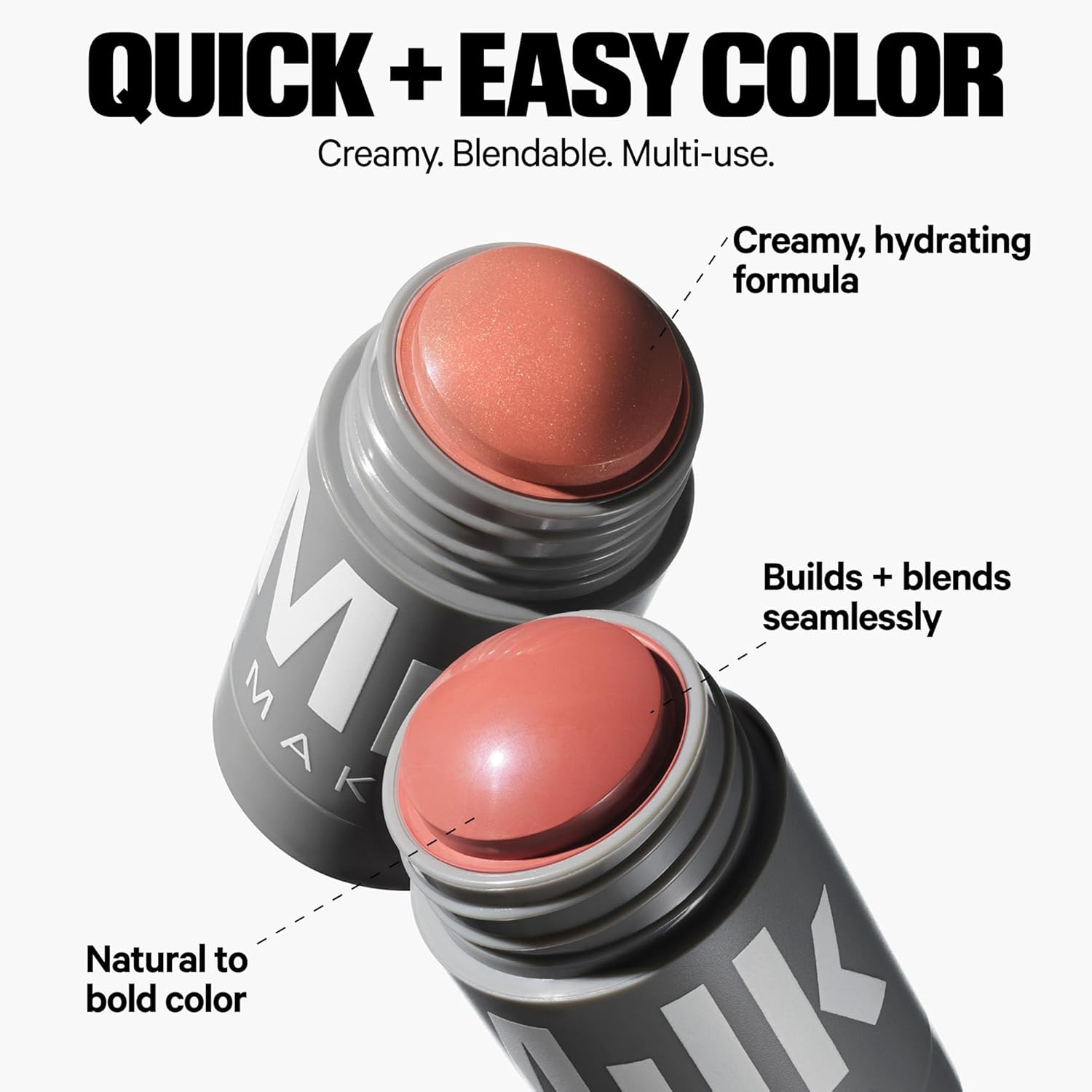 Milk Makeup Mini Must-Haves Set – Includes 12HR Hydrating Face Primer (.33oz) + 12HR Setting Spray for Gripping Makeup (1.69oz) and Multi-Use Cream Blush Stick + Lip Color in Werk (Dusty Rose, 0.10oz)