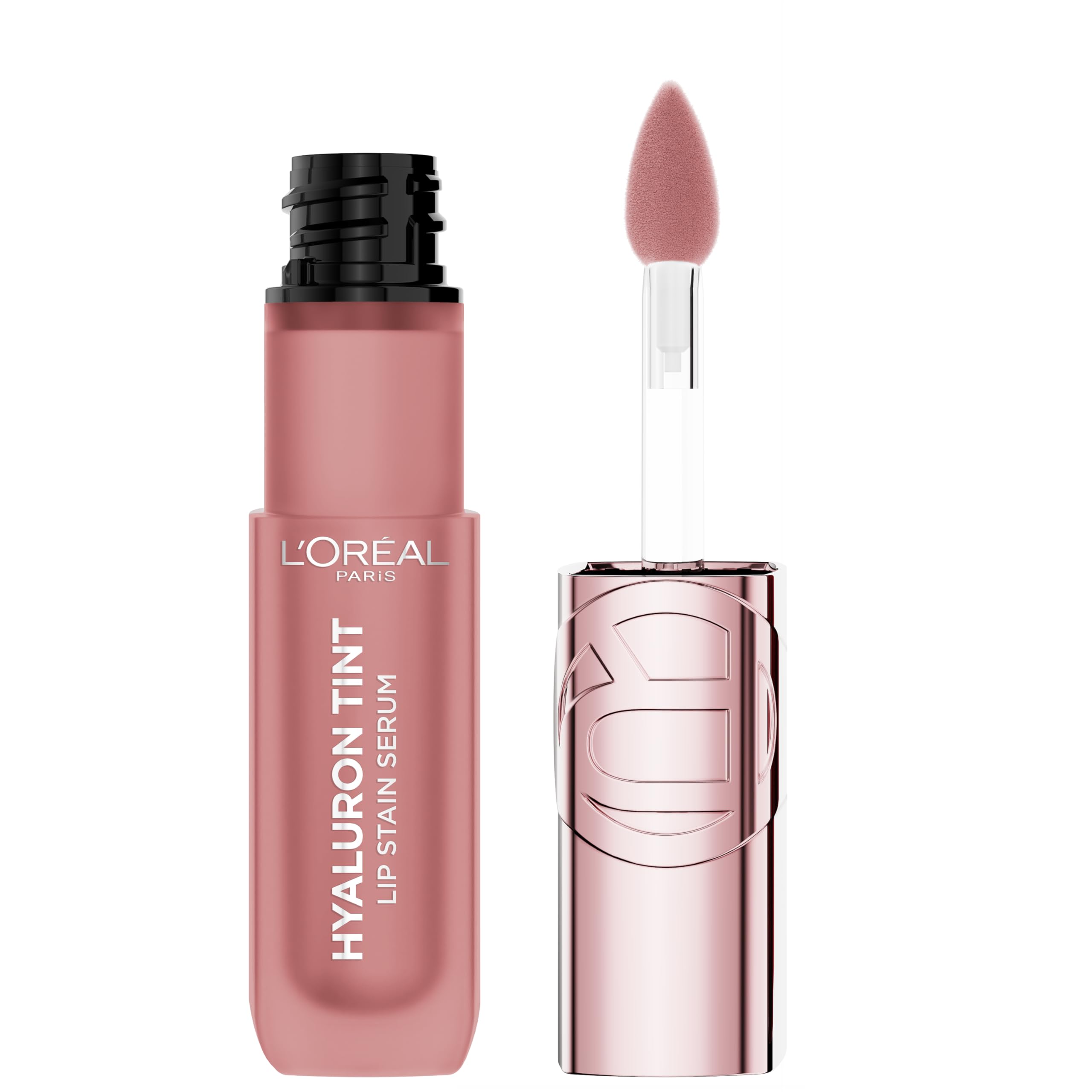 L'Oreal Paris Hyaluron Tint Lip Stain Serum, Long Lasting, Hydrating Lip Makeup Infused with Hyaluronic Acid, 217 Smoky Mauve (Dusky Pink)