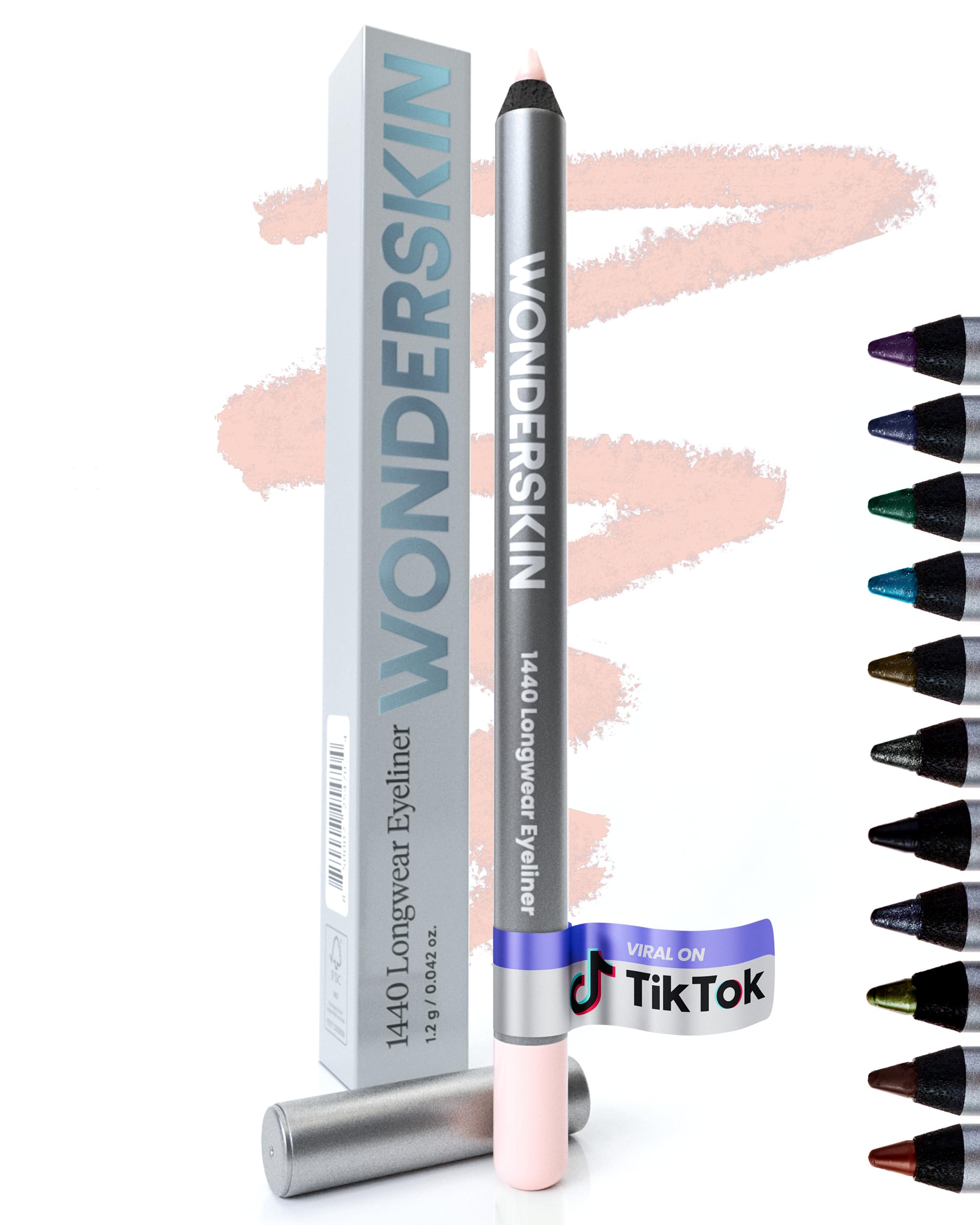 Wonderskin Eyeliner Pencil, 1440 Longwear Deep Black Eyeliner Pencil - Waterproof, Sharpenable & Smudge Proof (Liquorice)