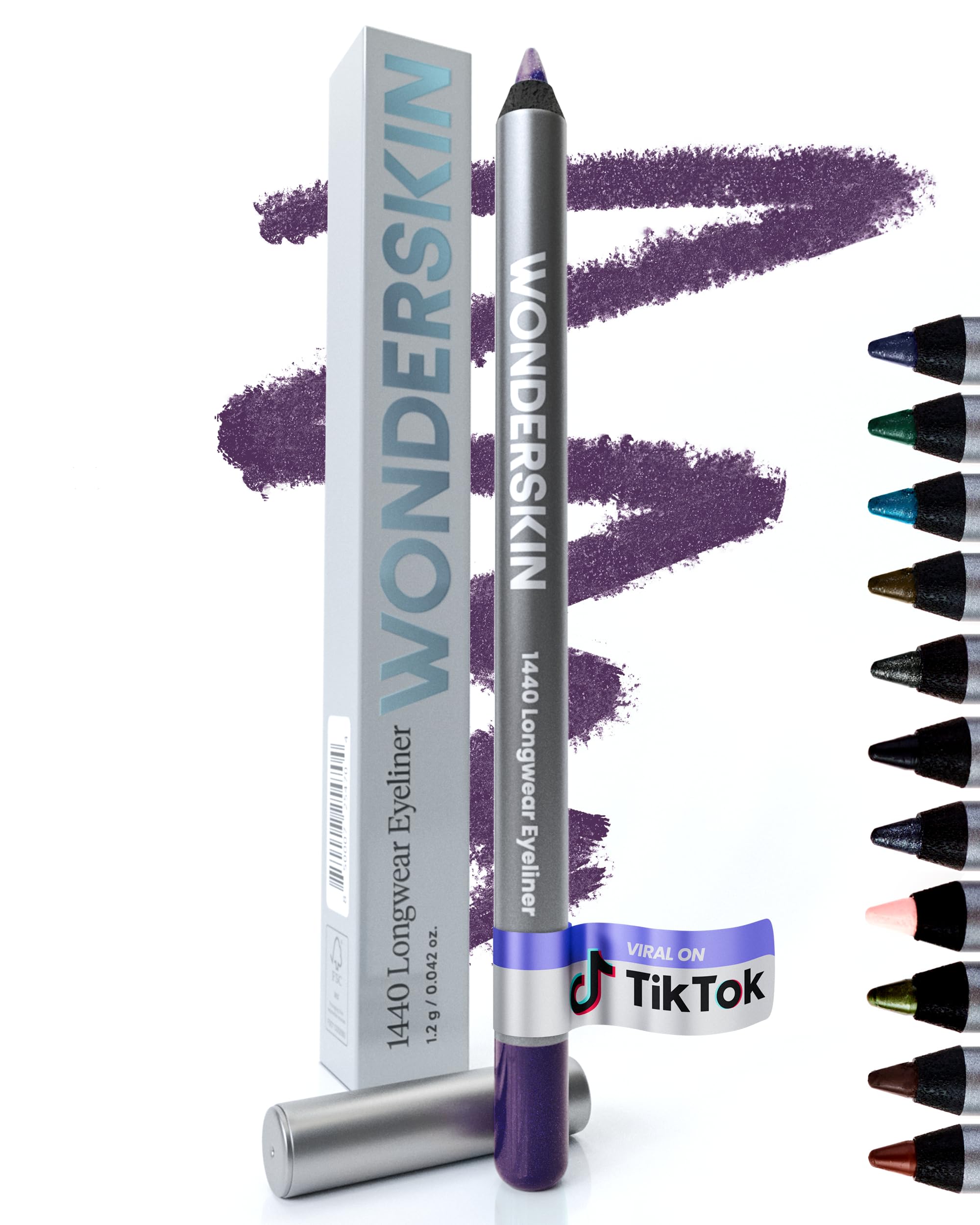 Wonderskin Eyeliner Pencil, 1440 Longwear Deep Black Eyeliner Pencil - Waterproof, Sharpenable & Smudge Proof (Liquorice)