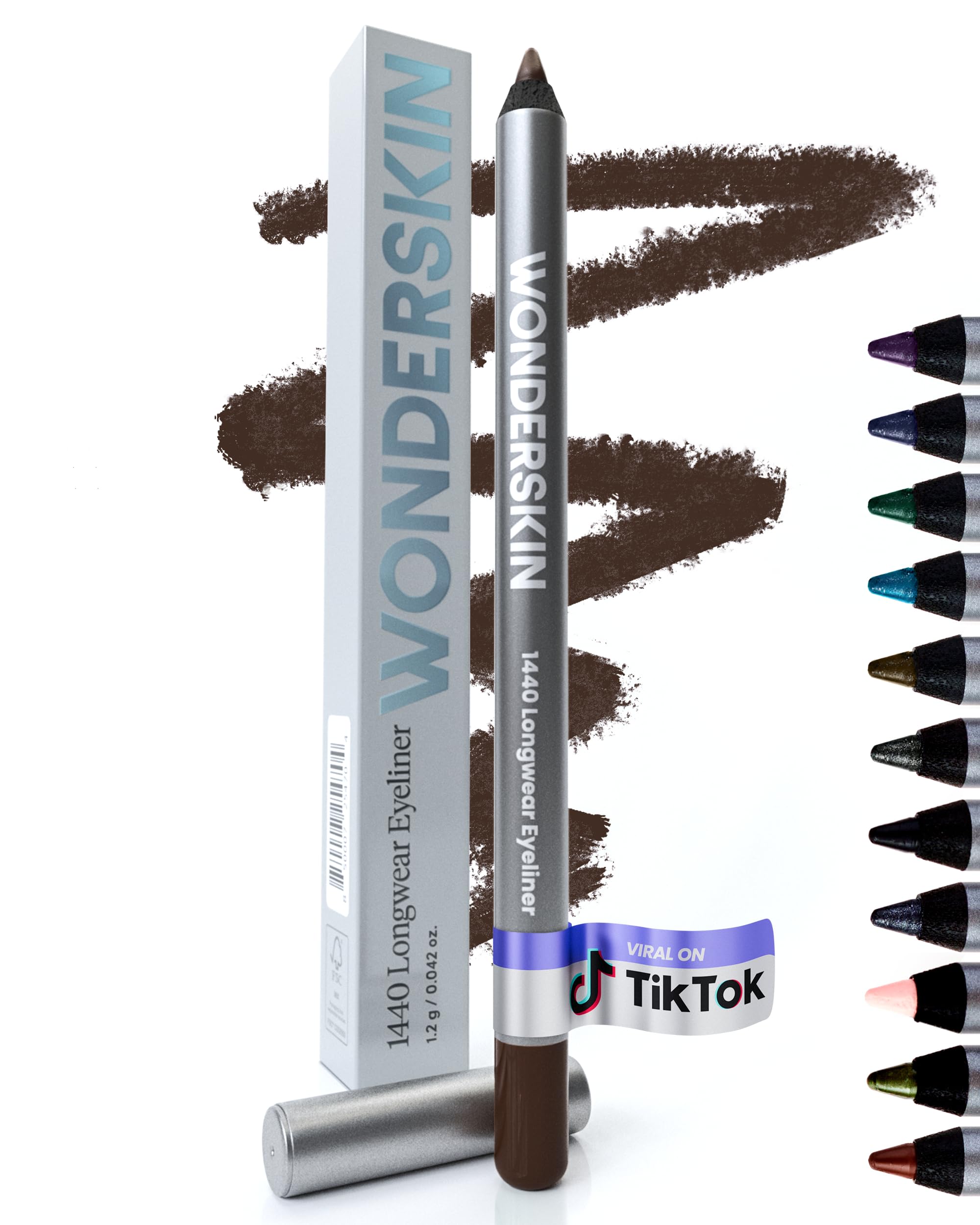Wonderskin Eyeliner Pencil, 1440 Longwear Deep Black Eyeliner Pencil - Waterproof, Sharpenable & Smudge Proof (Liquorice)