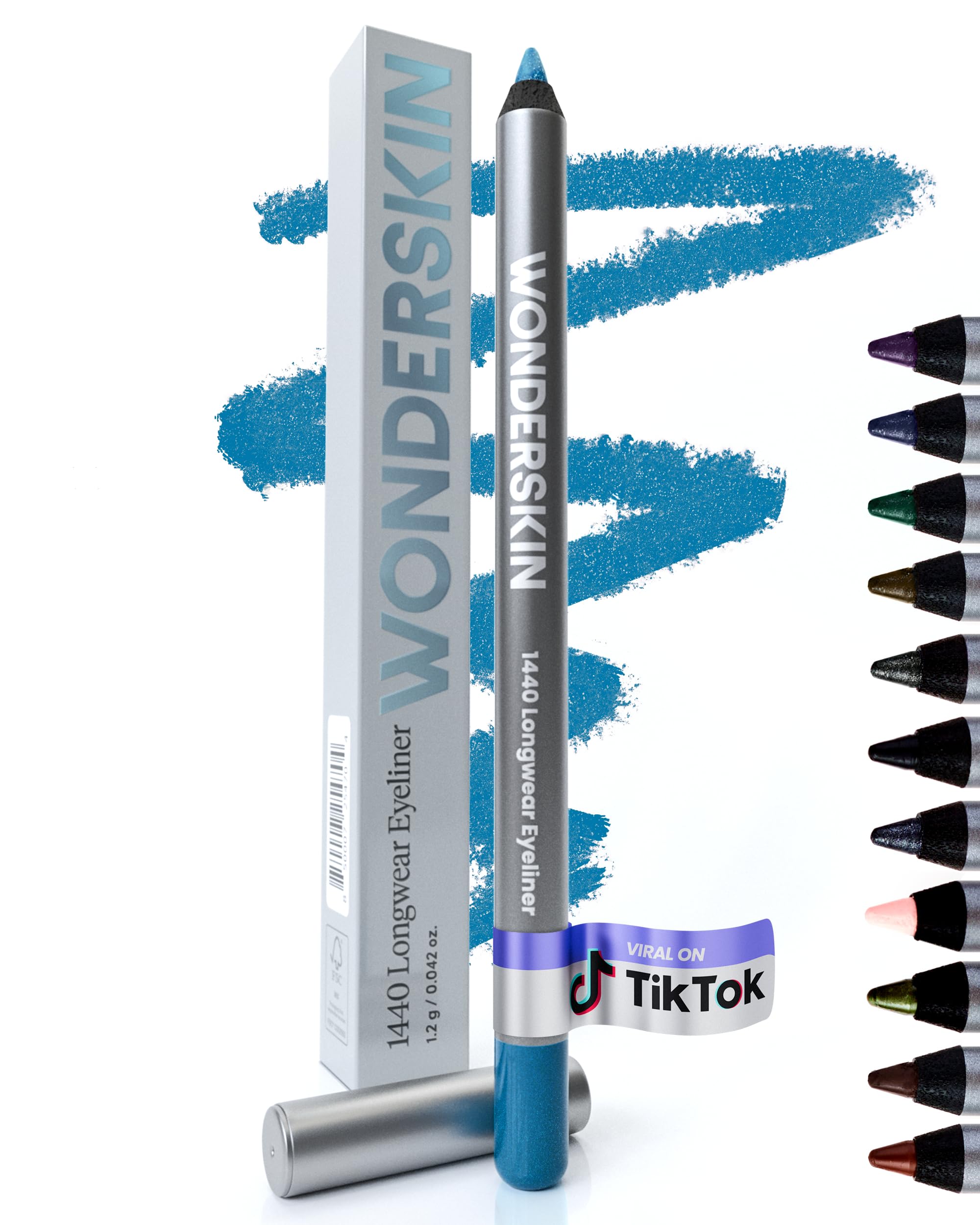 Wonderskin Eyeliner Pencil, 1440 Longwear Deep Black Eyeliner Pencil - Waterproof, Sharpenable & Smudge Proof (Liquorice)