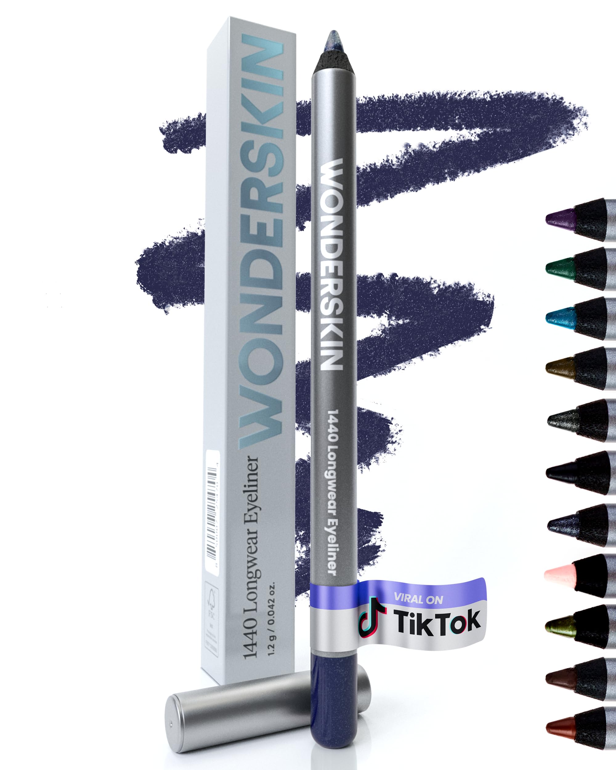 Wonderskin Eyeliner Pencil, 1440 Longwear Deep Black Eyeliner Pencil - Waterproof, Sharpenable & Smudge Proof (Liquorice)